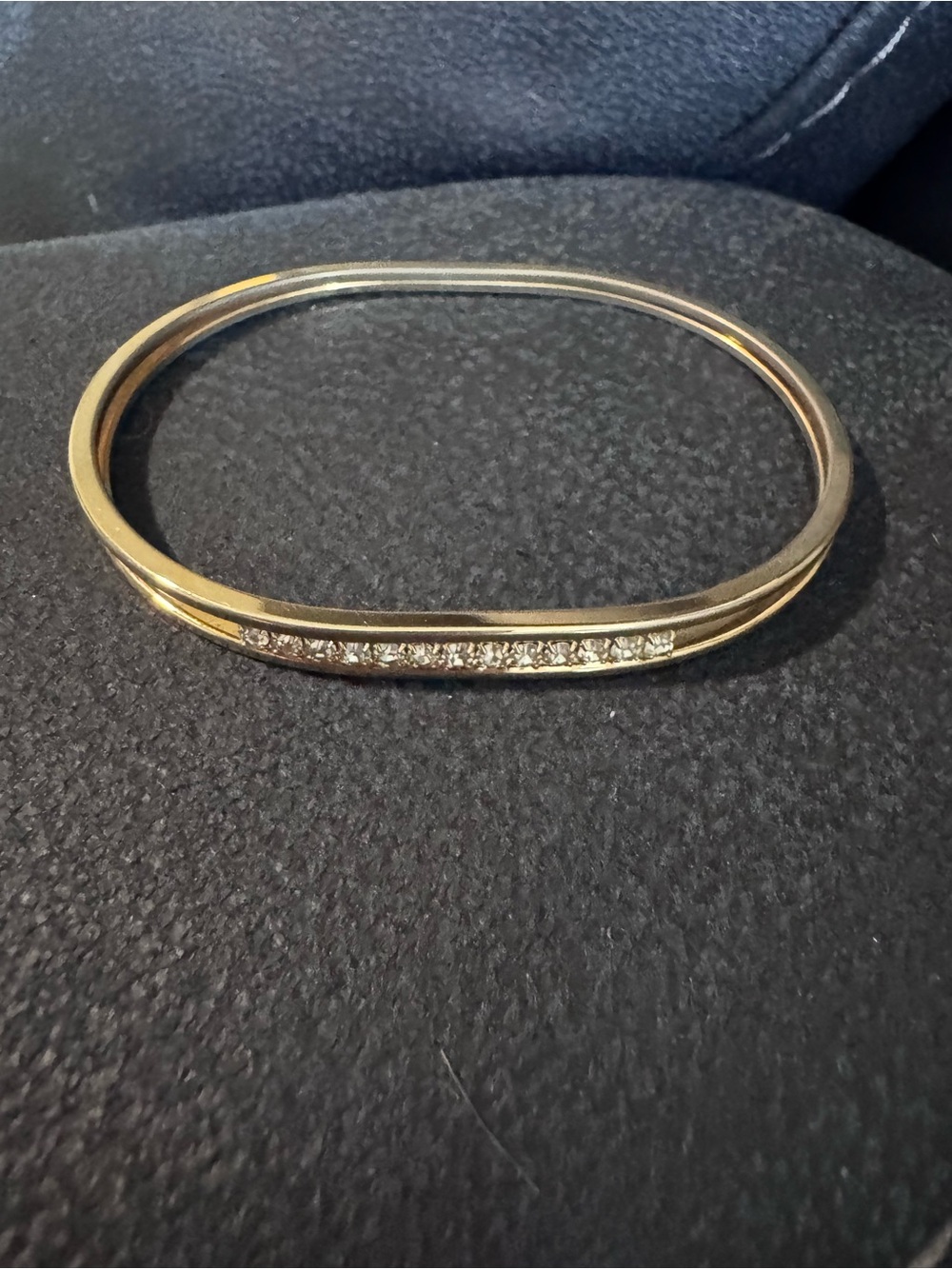 Gold Tone Crystal Accent Bangle Bracelet - Women Jewelry